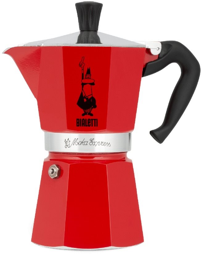 Kotyogós kávéfőző Bialetti Moka Express 3 adag piros