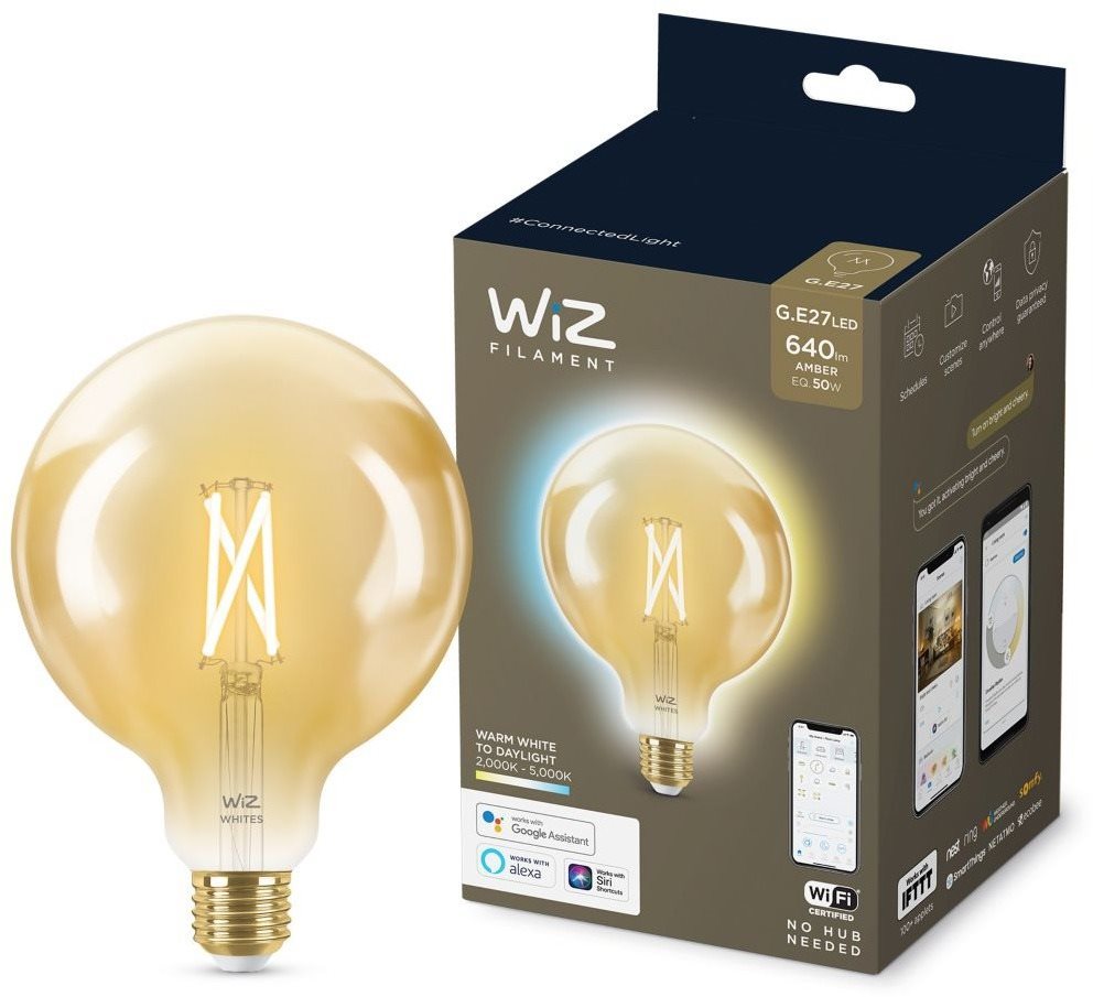 LED izzó WiZ Tunable White 50 W E27 G120 Vintage