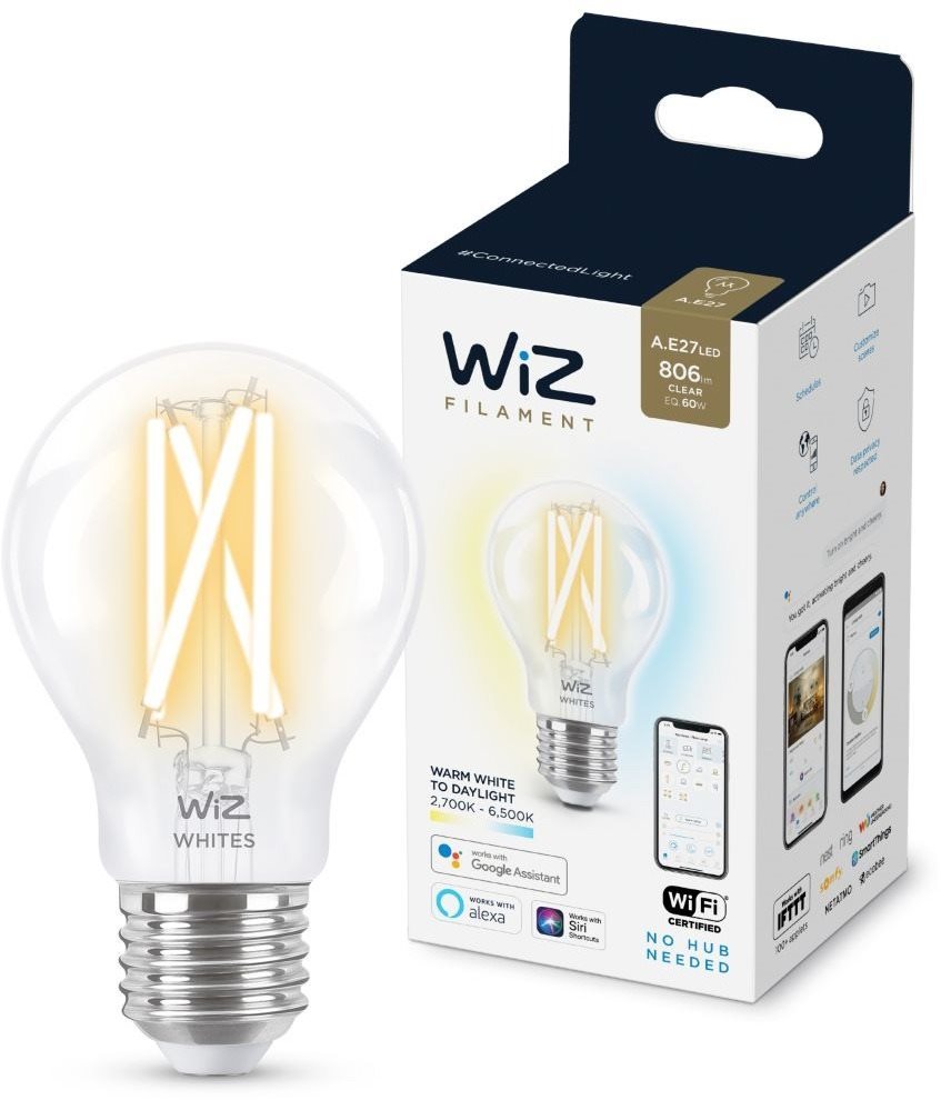 LED izzó WiZ Tunable White 60 W E27 A60 Filament