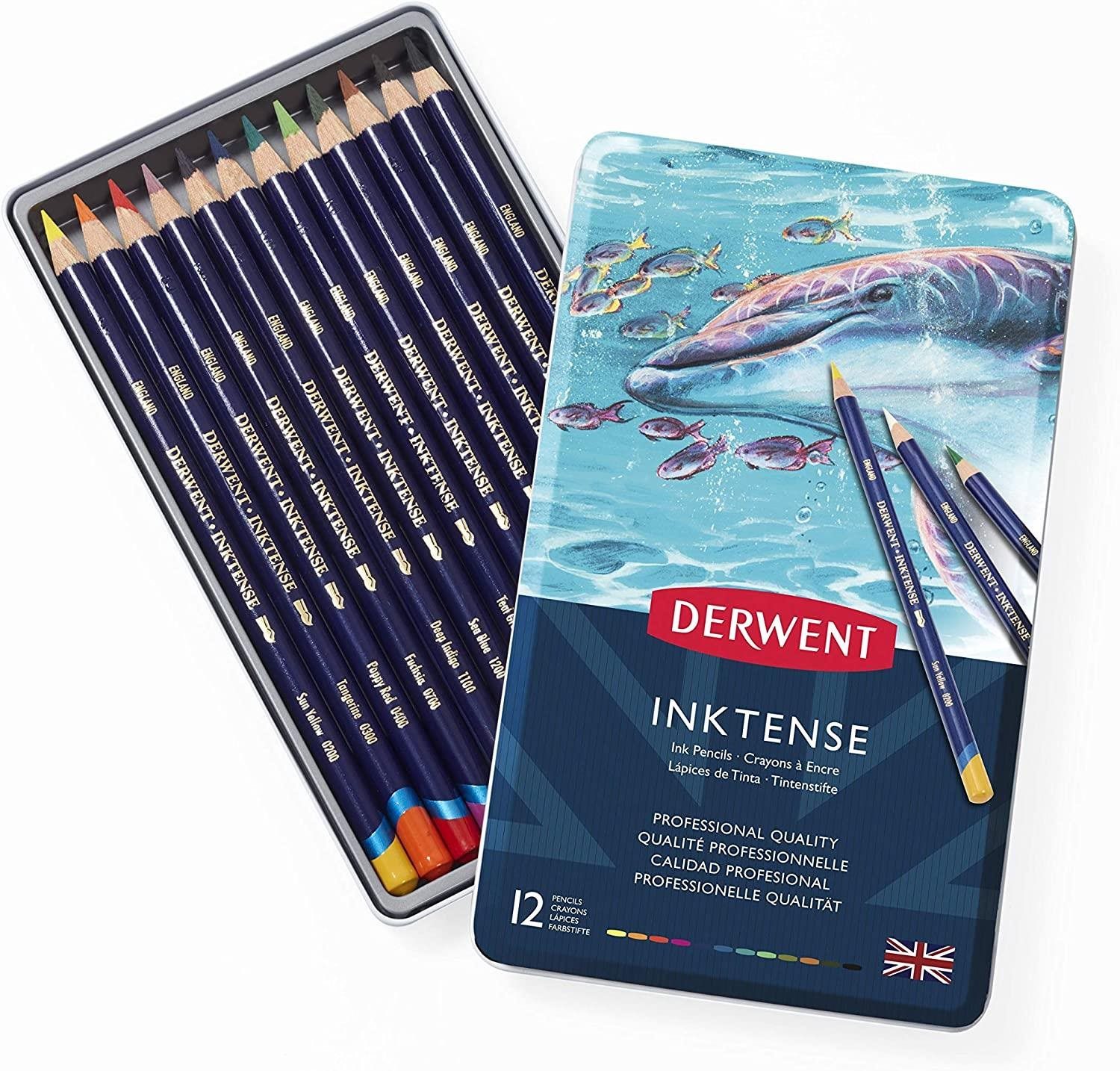 Színes ceruza DERWENT Proffesional Inktense ón dobozban