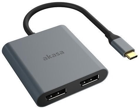 Átalakító AKASA USB Type-C adapter - 2 x DP