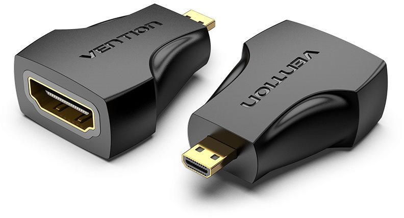 Átalakító Micro HDMI (M) - HDMI (F) adapter fekete