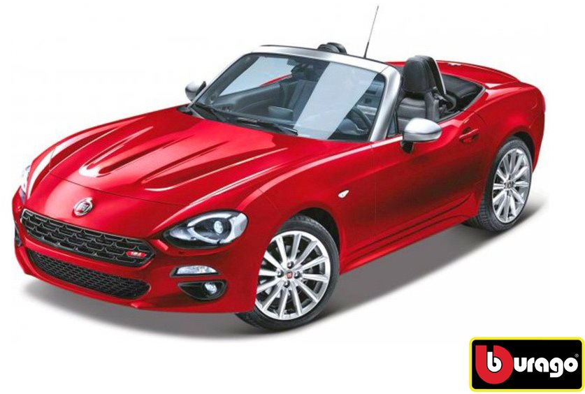 Autó makett Bburago Fiat 124 Spider Red