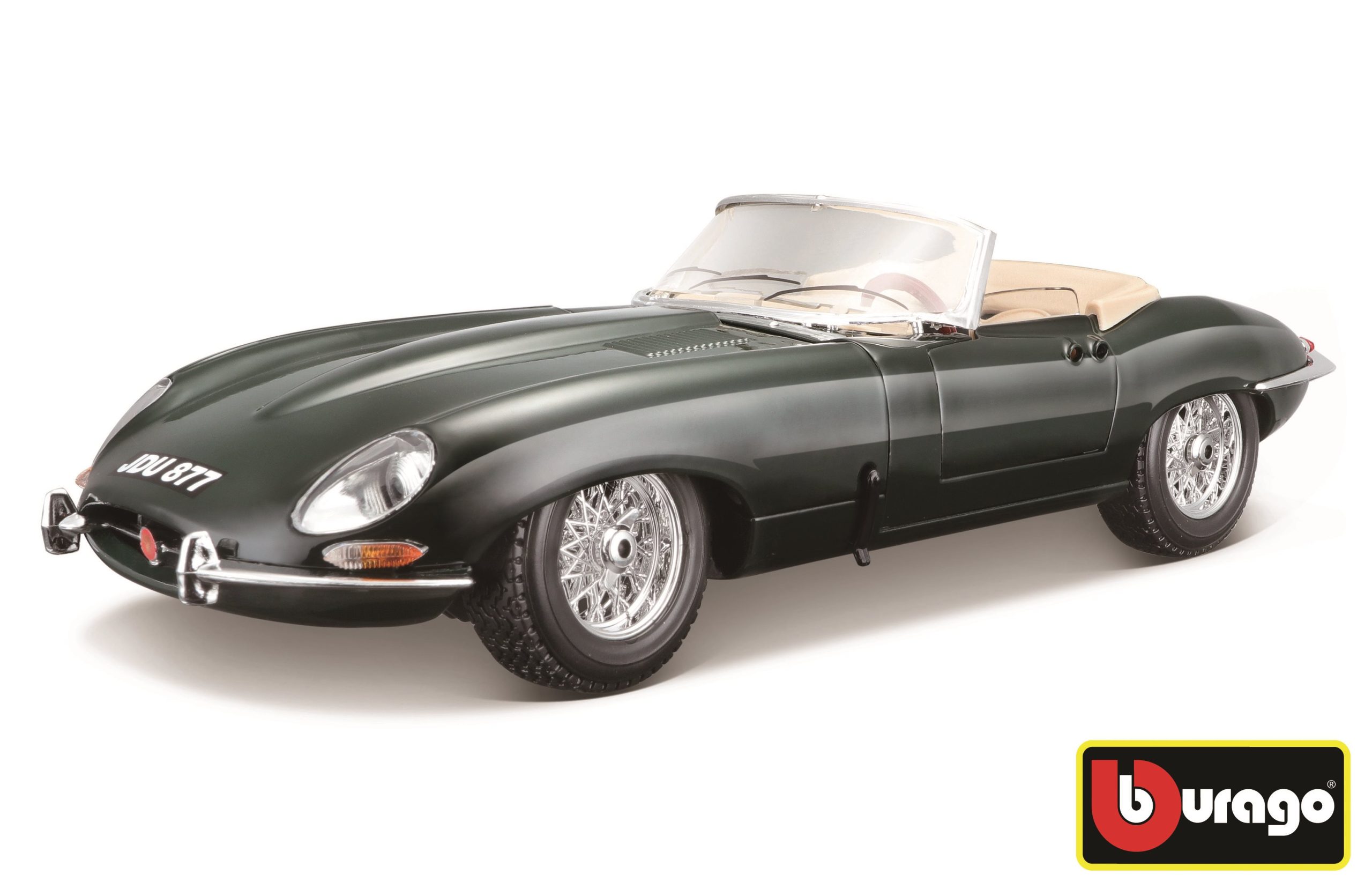 Autó makett Bburago Jaguar E Cabriolet (1961) Green