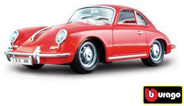 Autó makett Bburago Porsche 356B Coupe (1961) Red