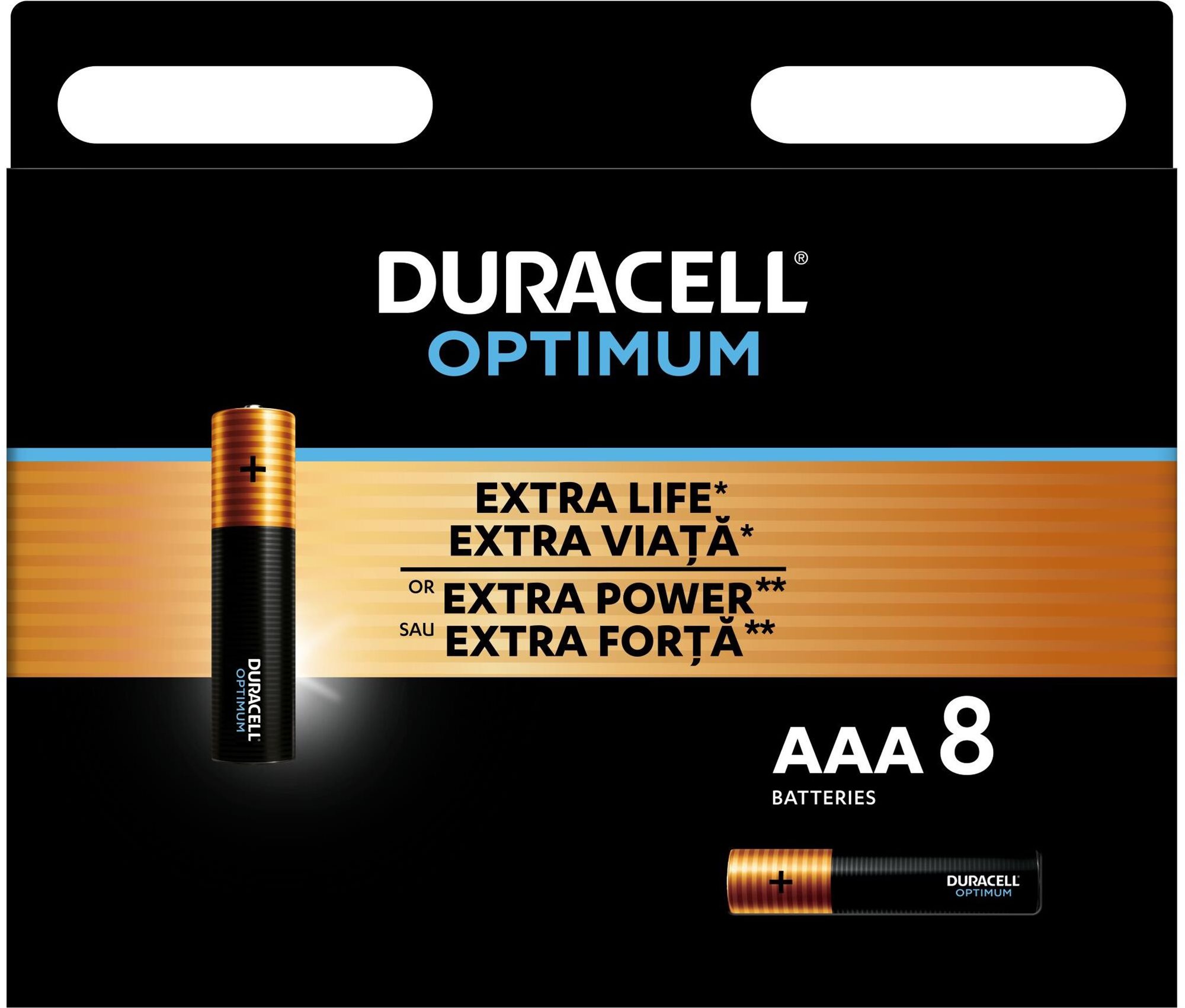 Eldobható elem DURACELL Optimum alkáli elemek AAA 8 db