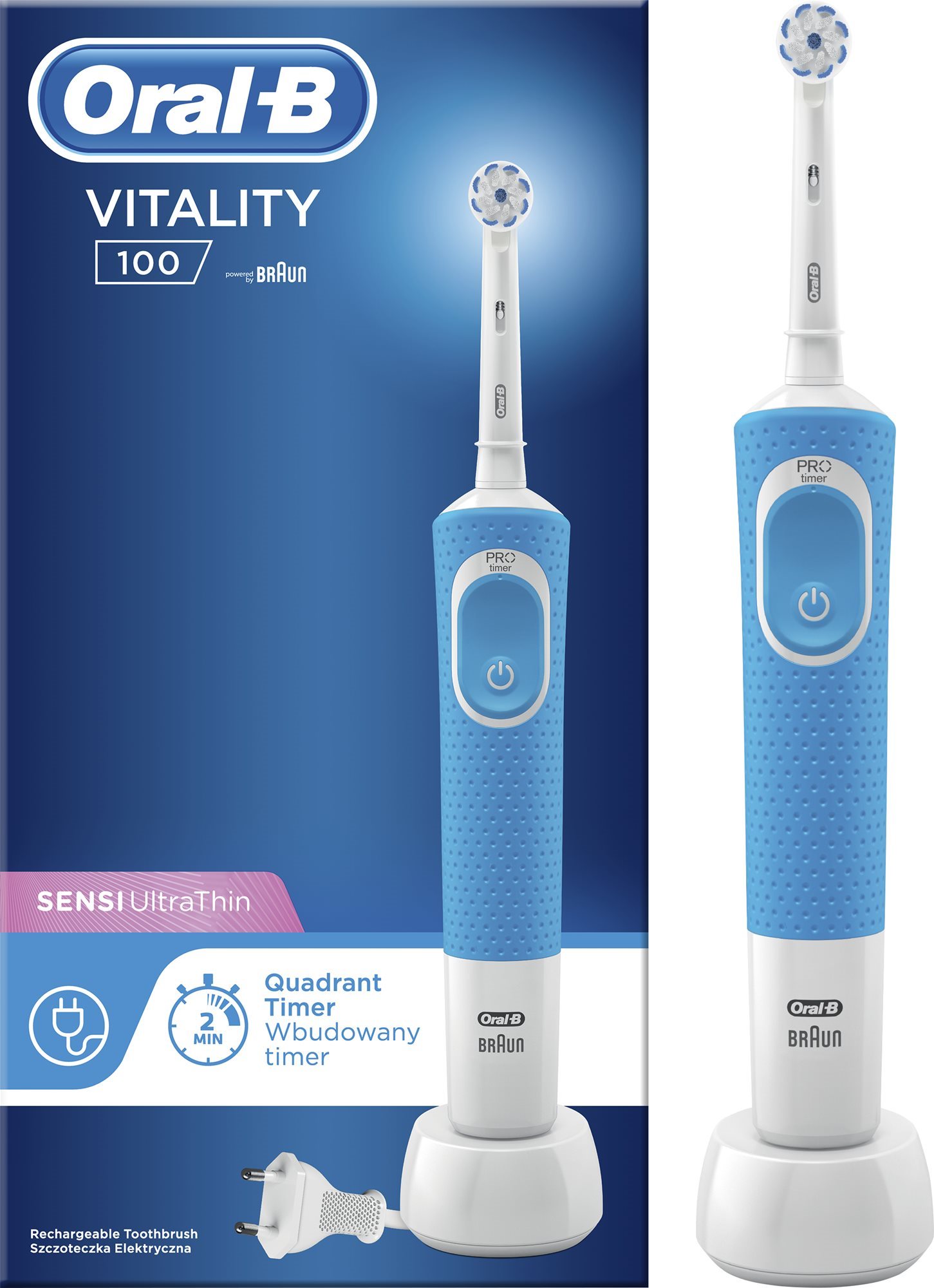 Elektromos fogkefe Oral-B Vitality Blue Sensitive