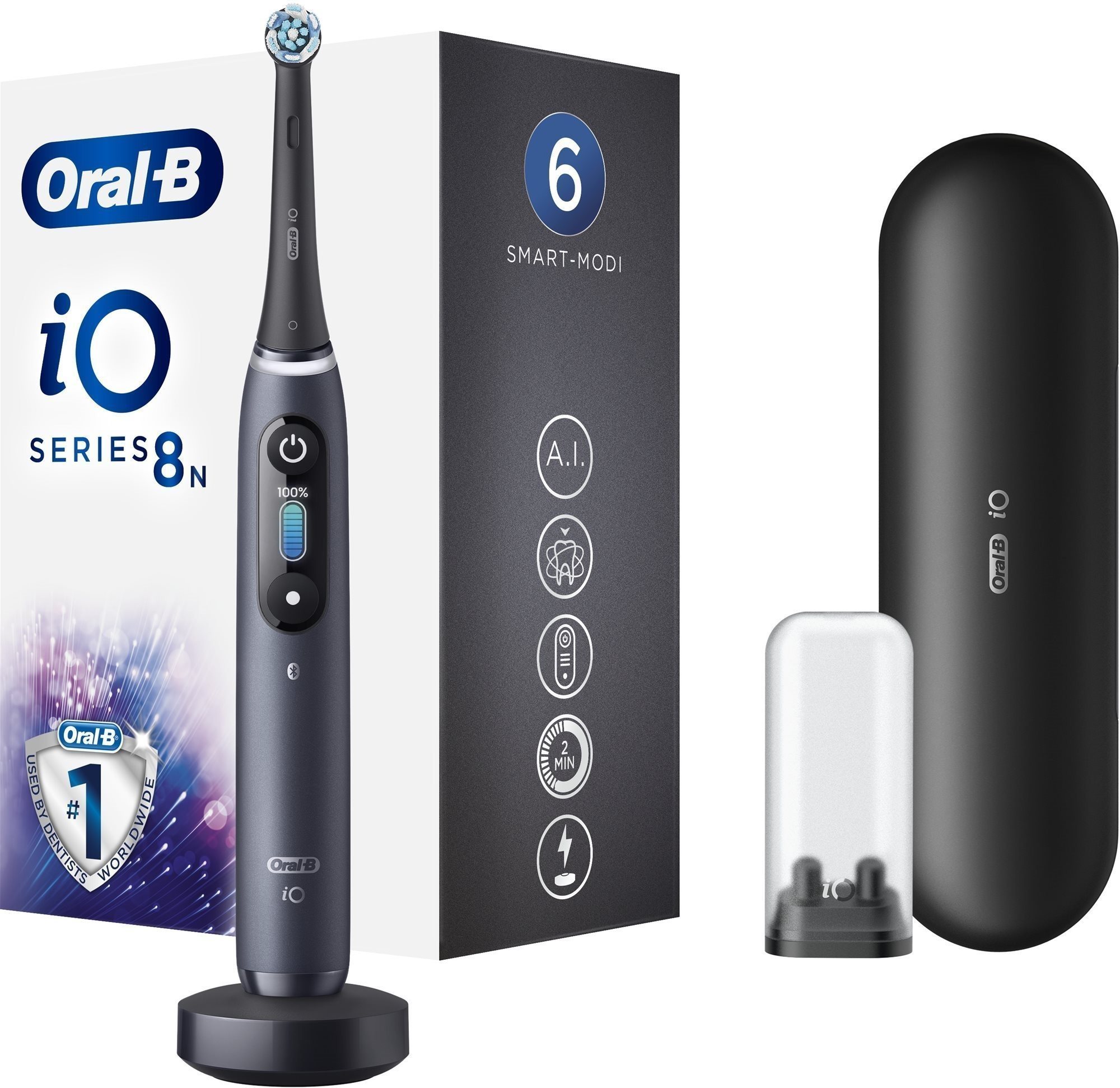 Elektromos fogkefe Oral-B iO Series 8 Black Onyx Mágneses fogkefe