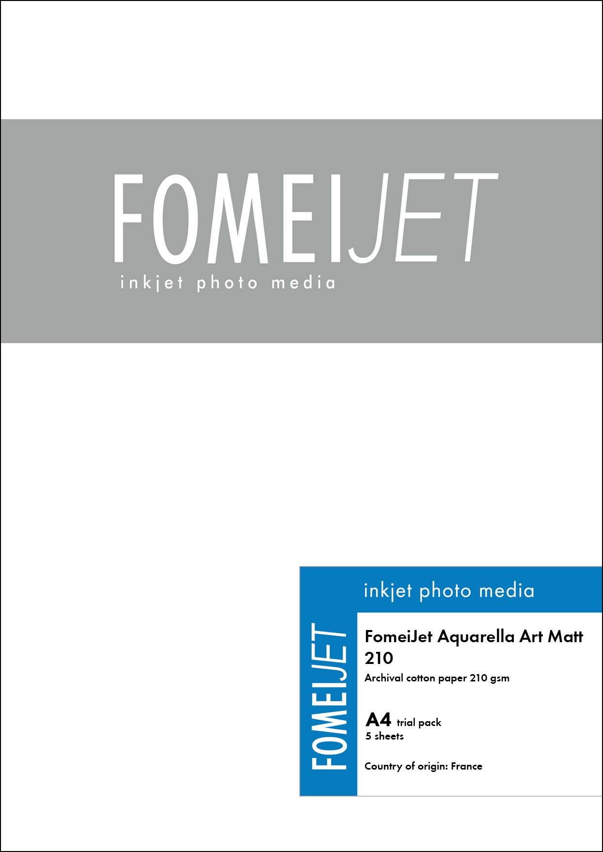 Fotópapír FOMEI Jet Aquarella Art Matt 210 A4/5 - próbacsomag