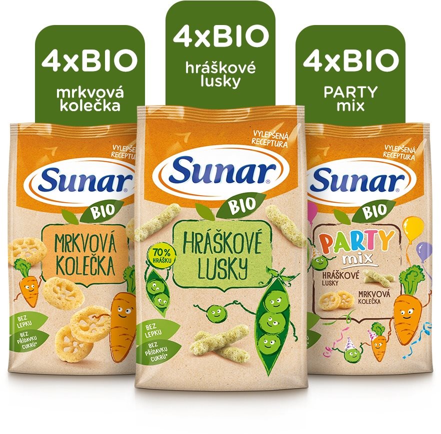 Gyerek snack Sunar BIO mix doboz 12× 45 g