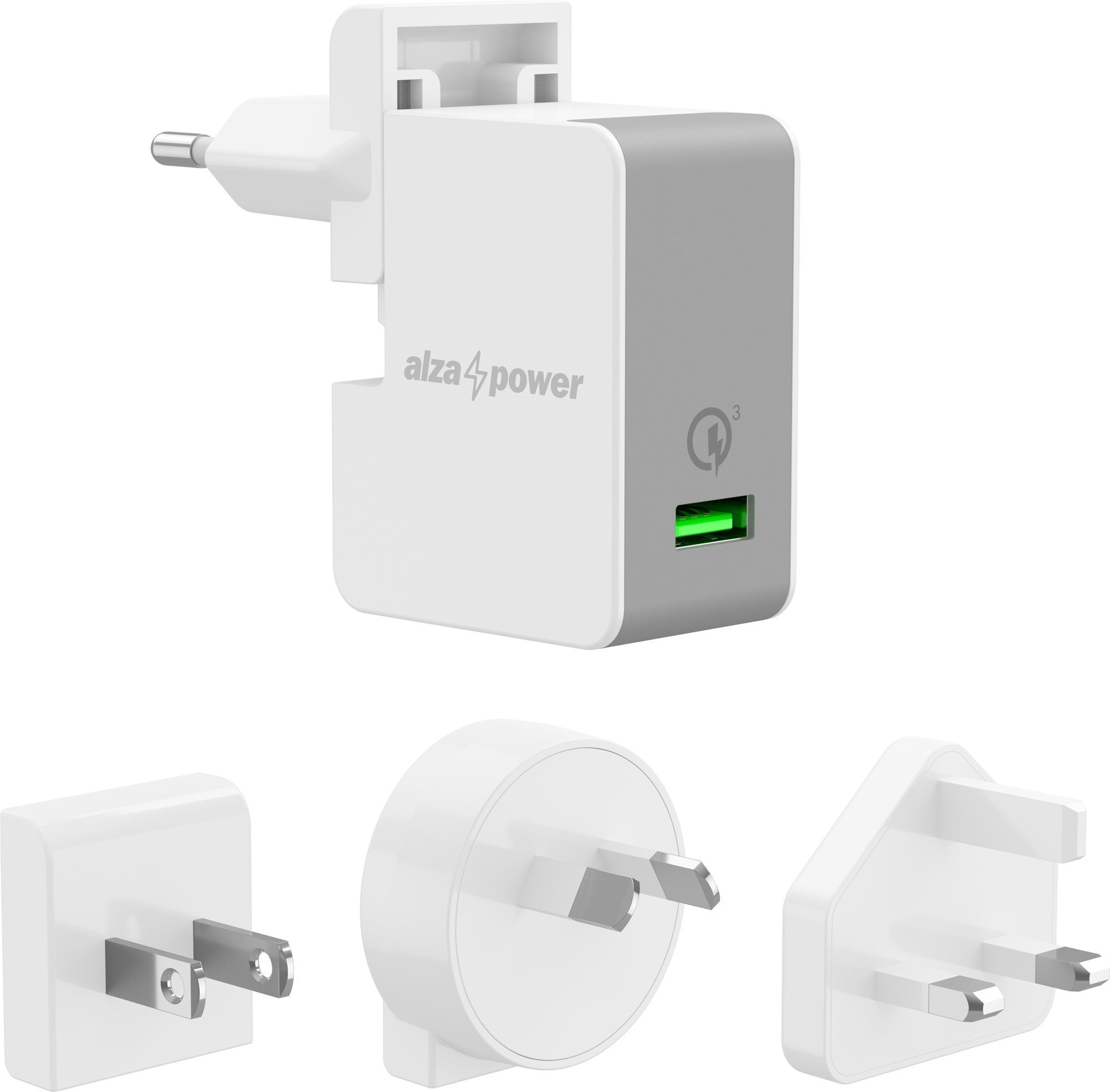 Hálózati adapter AlzaPower Travel Charger T200 fehér