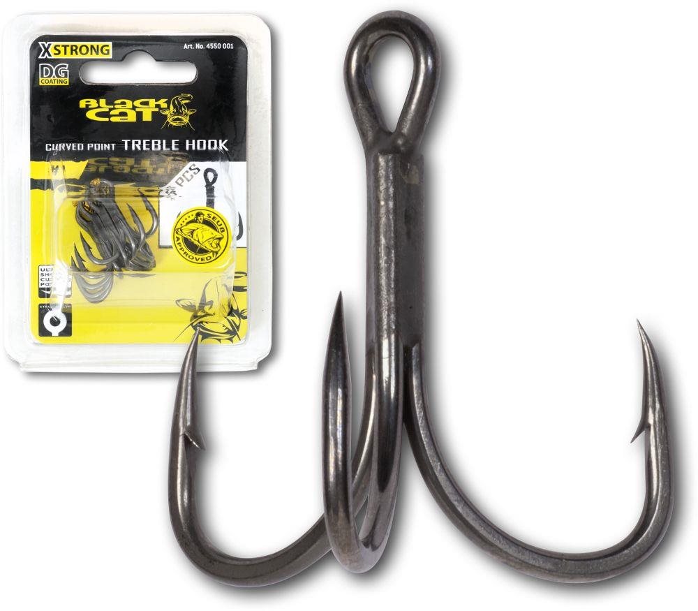 Hármashorog Black Cat Curved Point Treble Hook DG