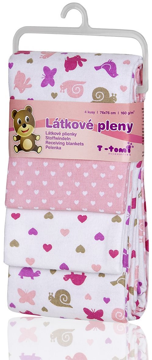 Mosható pelenka T-tomi textilpelenka pink snails