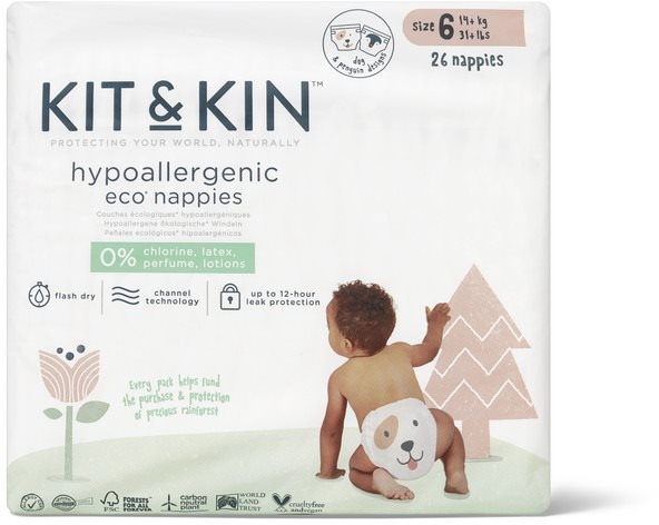 Öko pelenka Kit & Kin Eko Naturally Dry Nappies 6 (26 db)