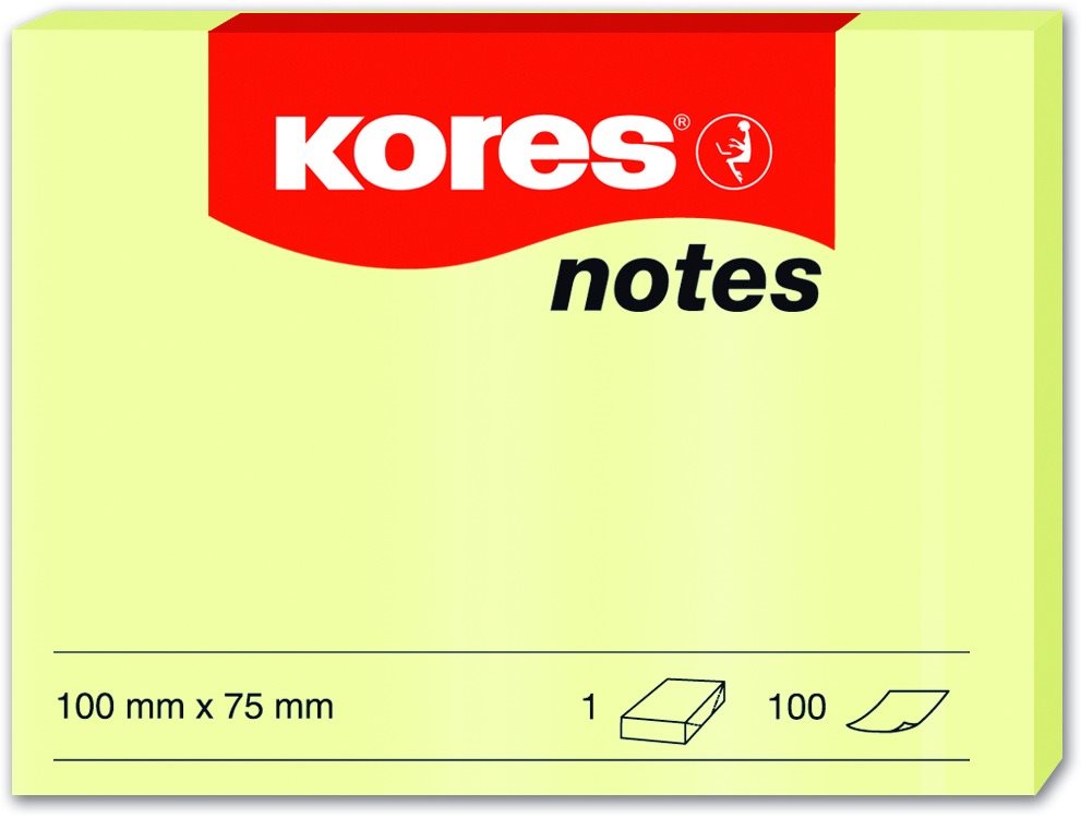 Öntapadós jegyzettömb KORES 100 x 75 mm