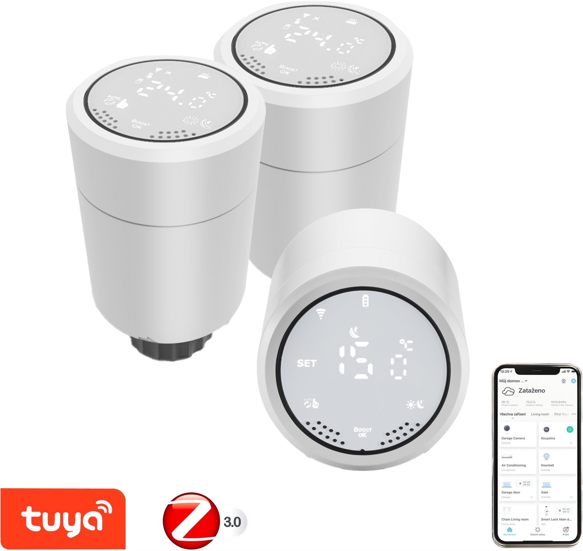 Termosztátfej 3x Immax NEO Smart Zigbee termosztátfej