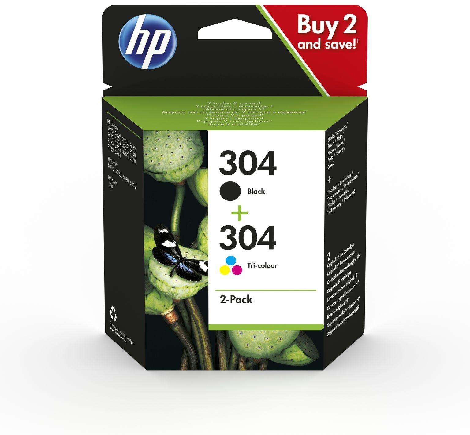 Tintapatron HP 3JB05AE No. 304 multipack fekete + háromszínű