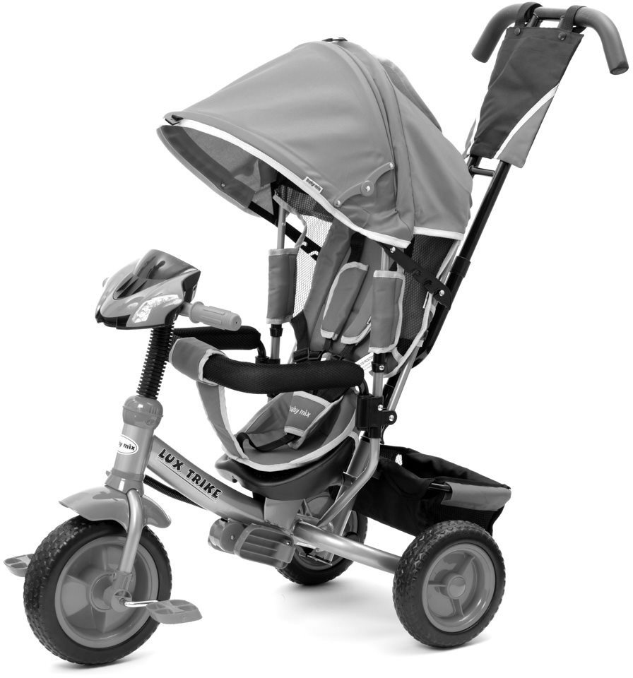 Tricikli BABY MIX Gyerek tricikli LED világítással Lux Trike szürke