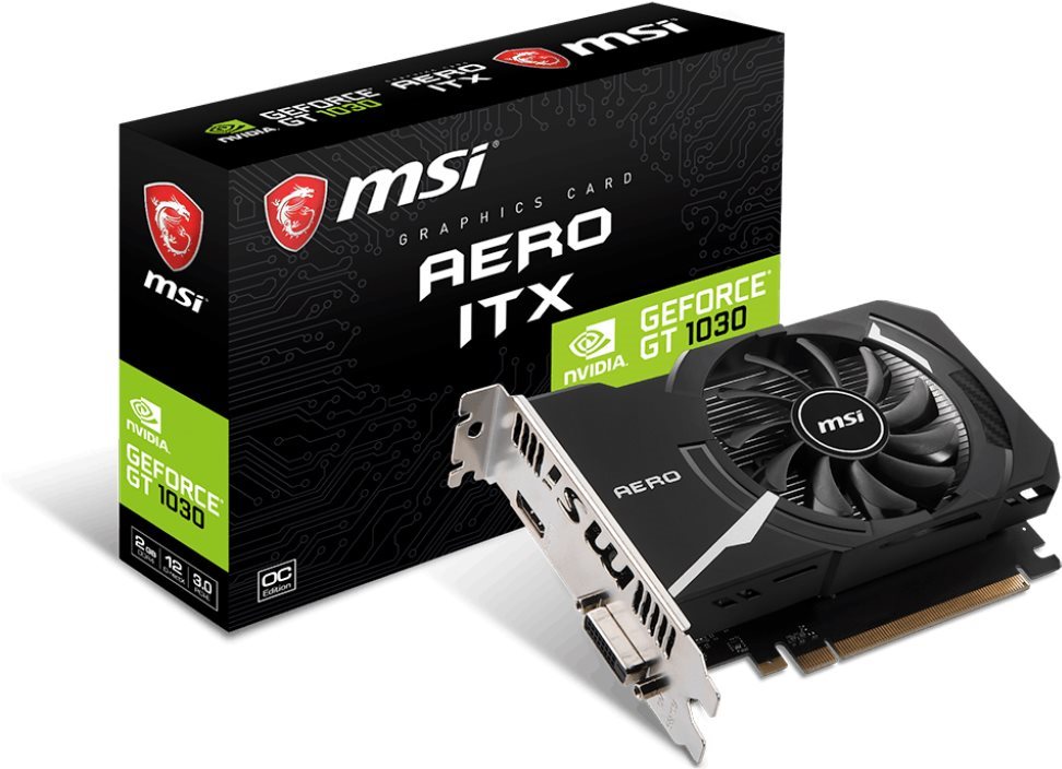 Videókártya MSI GeForce GT 1030 Aero ITX 2GD4 OC