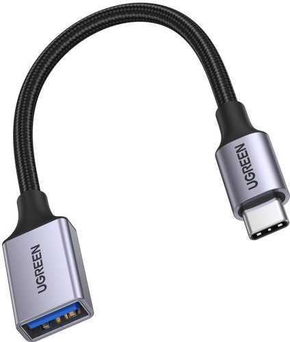 Átalakító UGREEN USB-C to USB 3.0 OTG Cable Alu Case with Braid Black