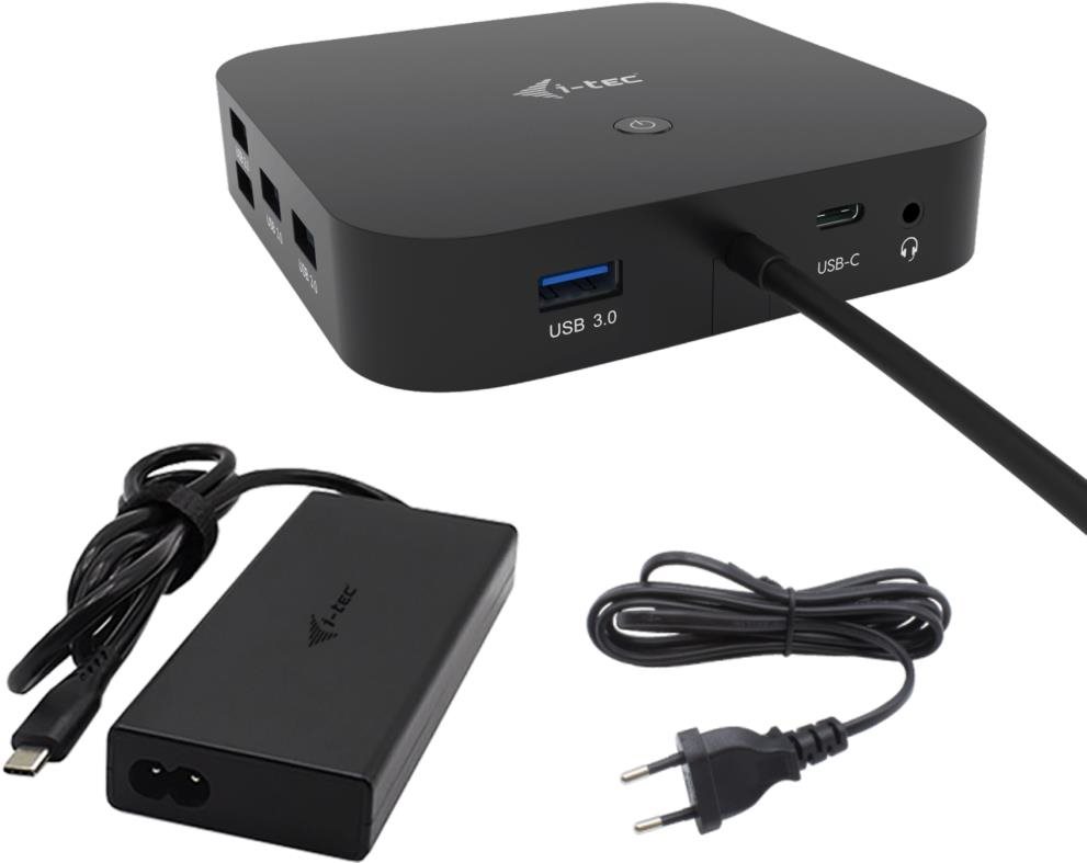 Dokkoló állomás i-tec USB-C HDMI + Dual DP Docking Station with Power Delivery 100 W + i-tec Univ. Charger 112 W