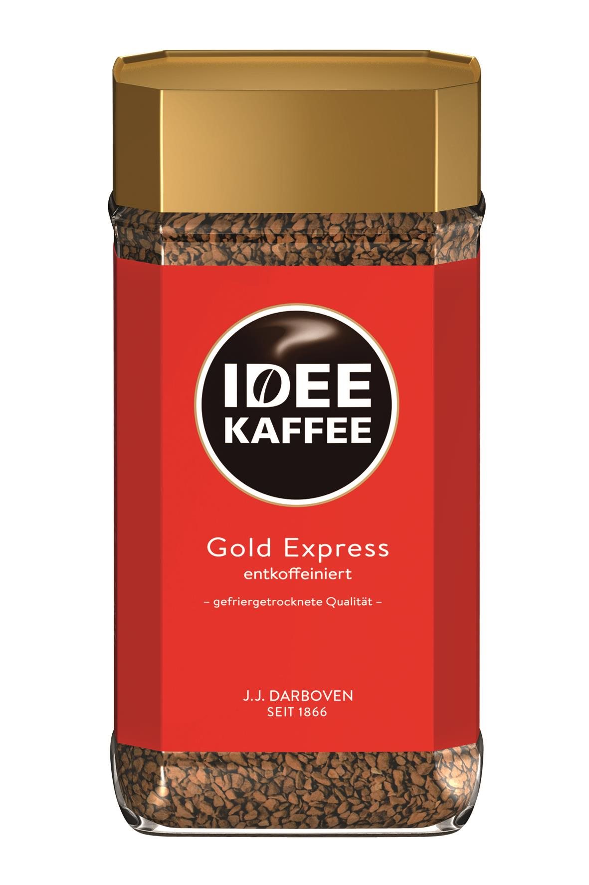 Kávé IDEE KAFFEE Gold Express koffeinmentes instant kávé