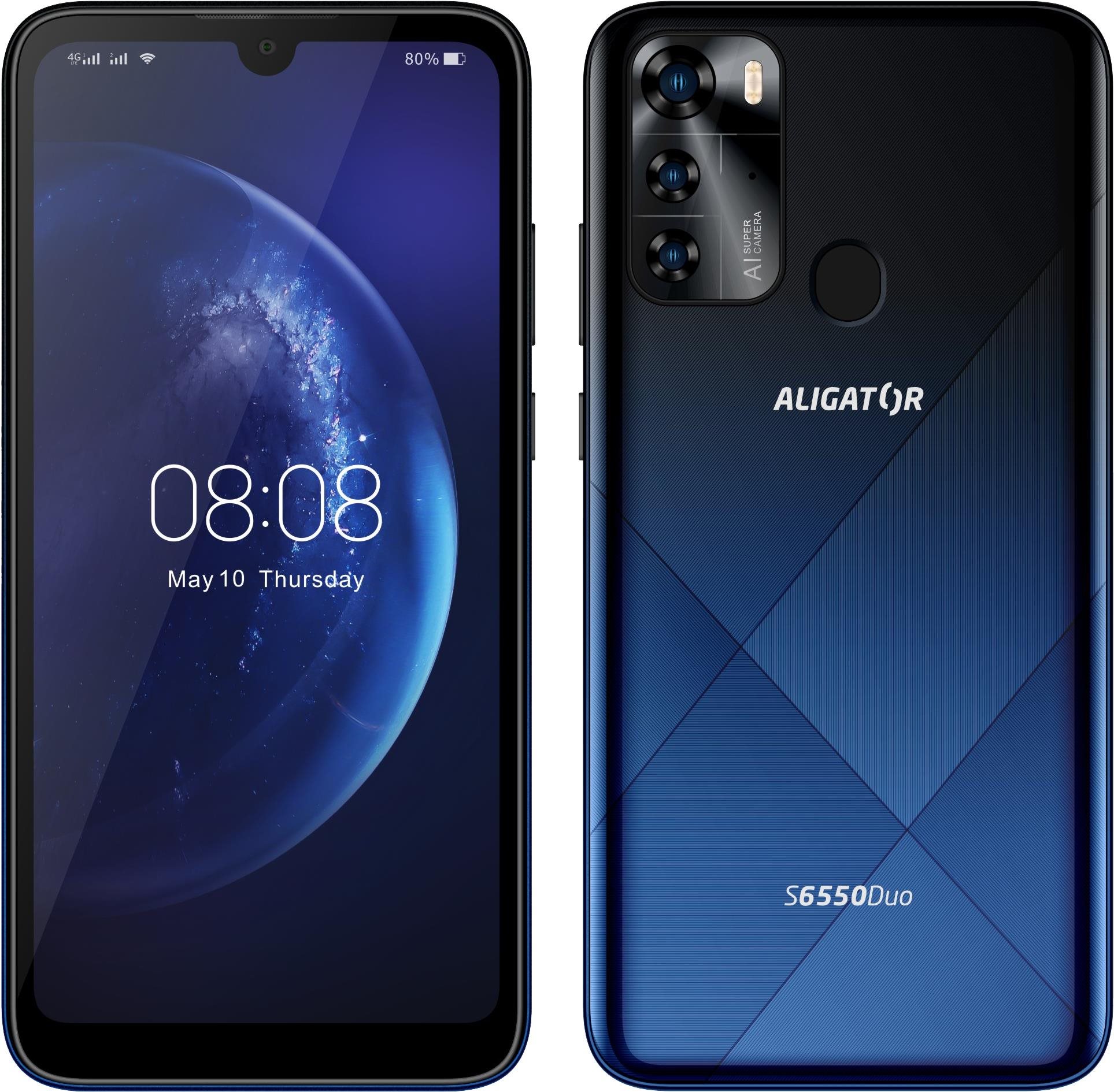 Mobiltelefon Aligator S6550 Duo 3 GB/128 GB kék