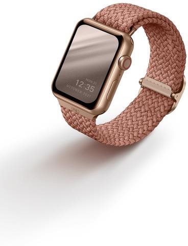 Szíj Uniq Aspen Braided Szíj az Apple Watch 42/44/45/Ultra 49mm okosórához - rózsaszín