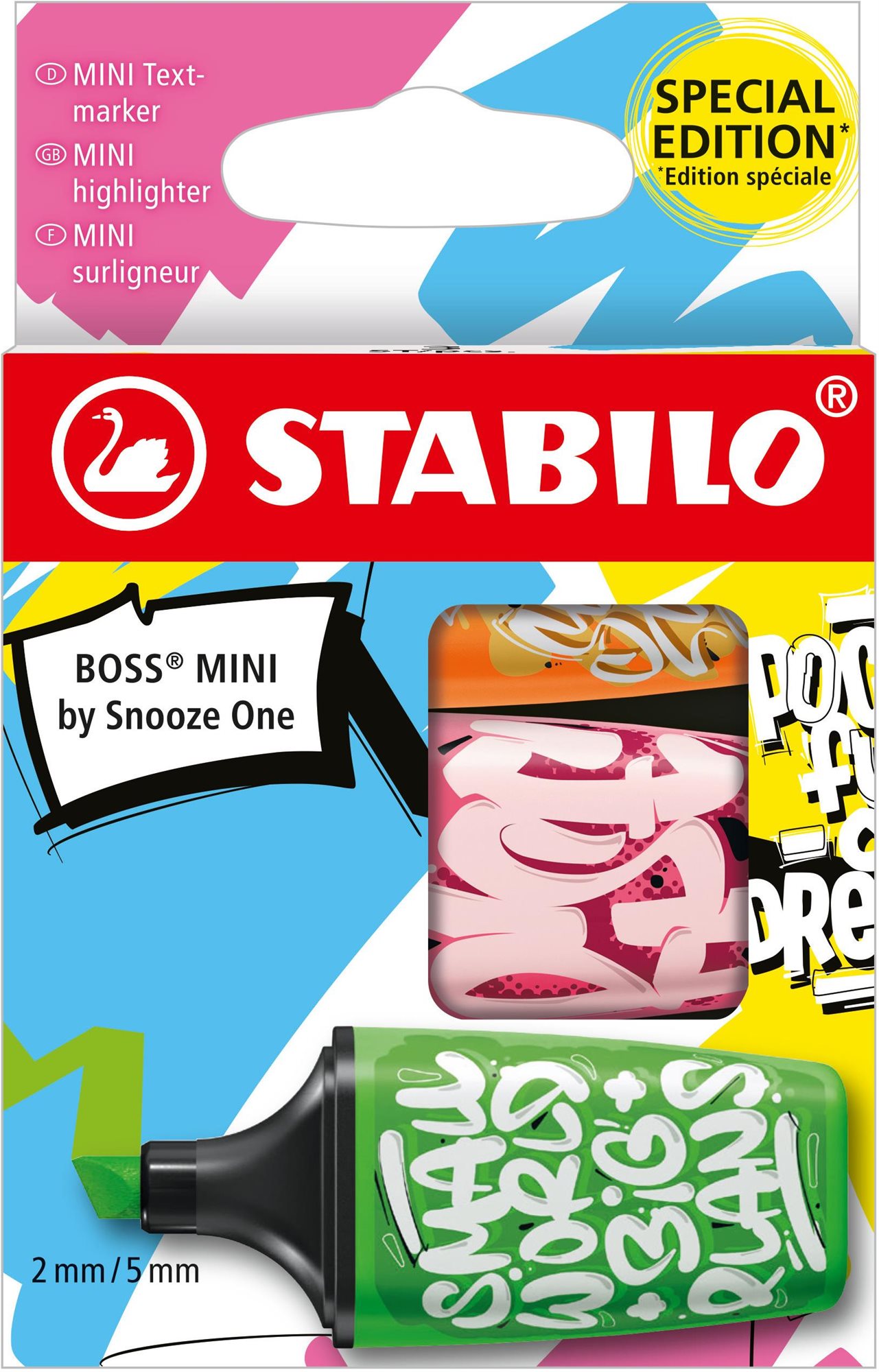 Szövegkiemelő STABILO BOSS MINI by Snooze One - 3 db-os szett - narancsszín