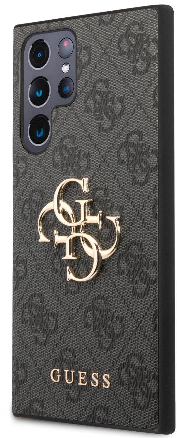 Telefon tok Guess PU 4G Metal Logo Samsung Galaxy S23 Ultra szürke hátlap tok