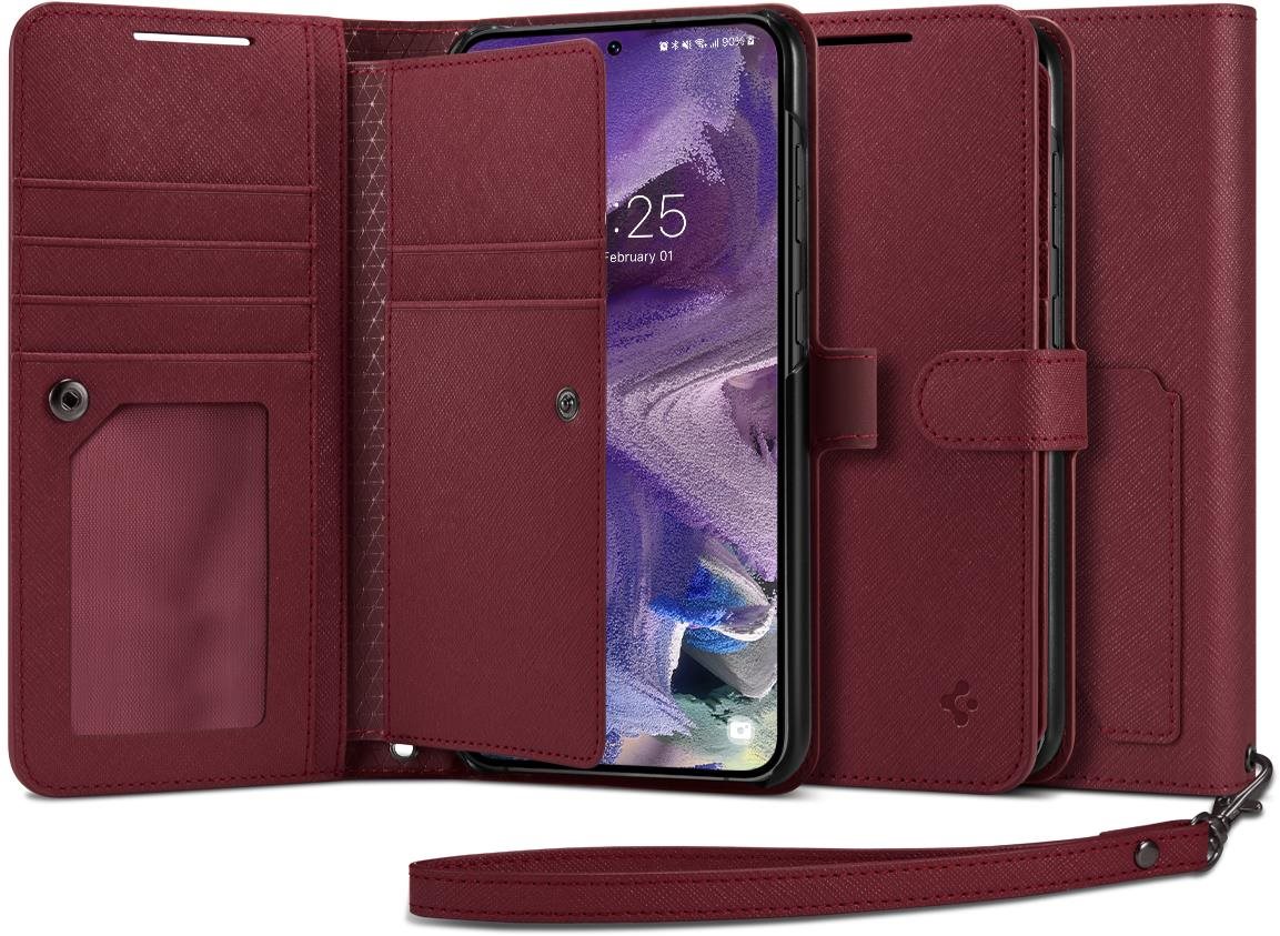 Telefon tok Spigen Wallet S Plus Burgundy Samsung Galaxy S23 tok