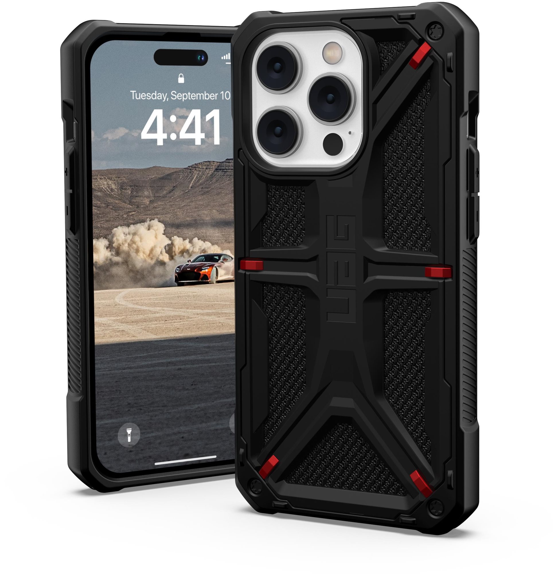 Telefon tok UAG Monarch Kevlar iPhone 14 Pro fekete tok