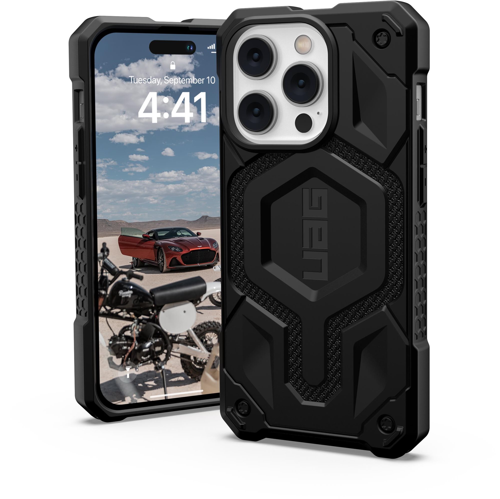 Telefon tok UAG Monarch Pro MagSafe Kevlar iPhone 14 Pro fekete tok