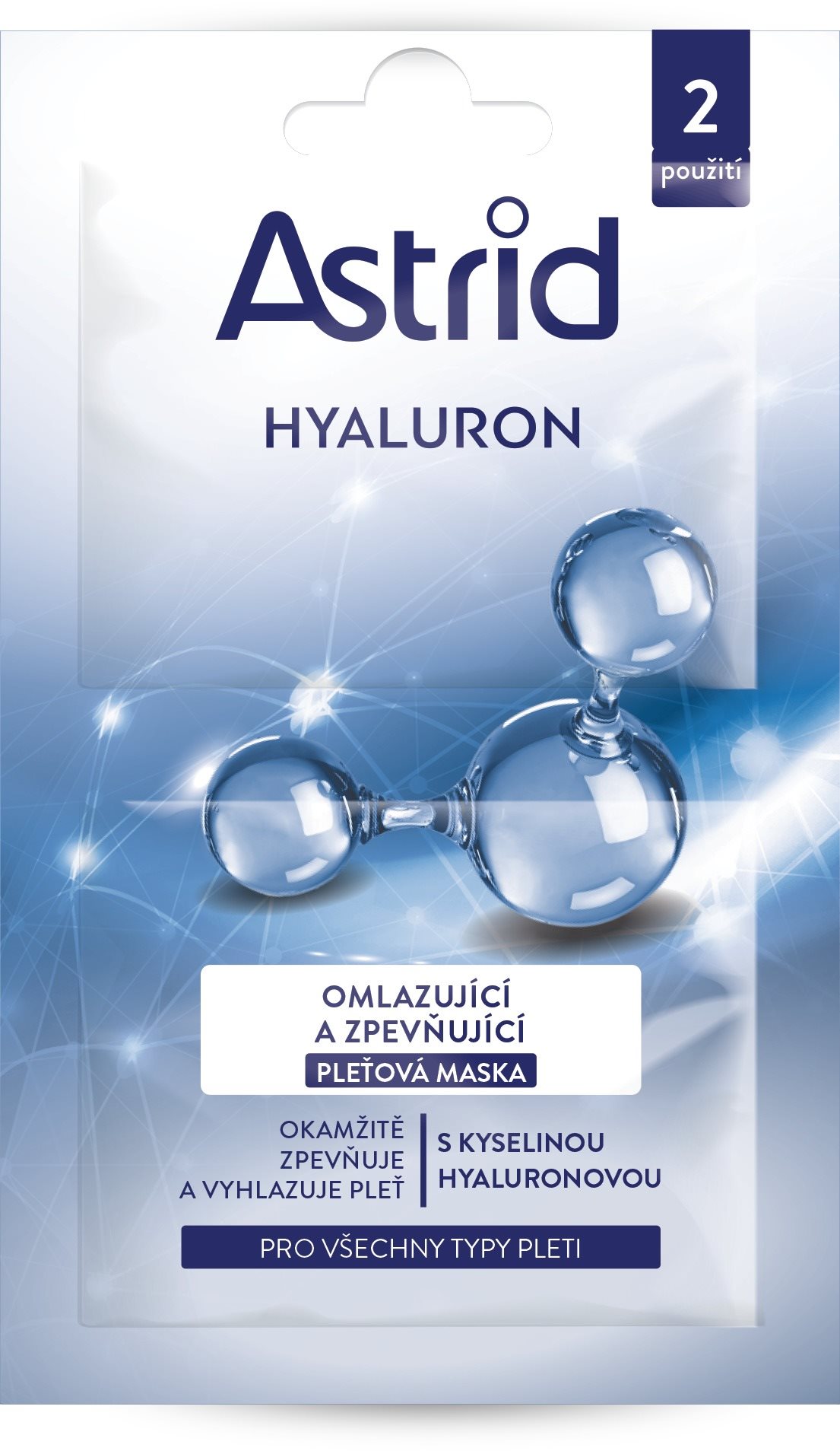 Arcpakolás ASTRID hialuron fiatalító és feszesítő arcpakolás 2 × 8 ml