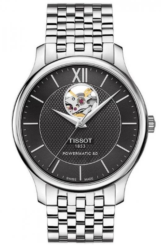 Férfi karóra TISSOT Tradition Automatic Open Heart T063.907.11.058.00