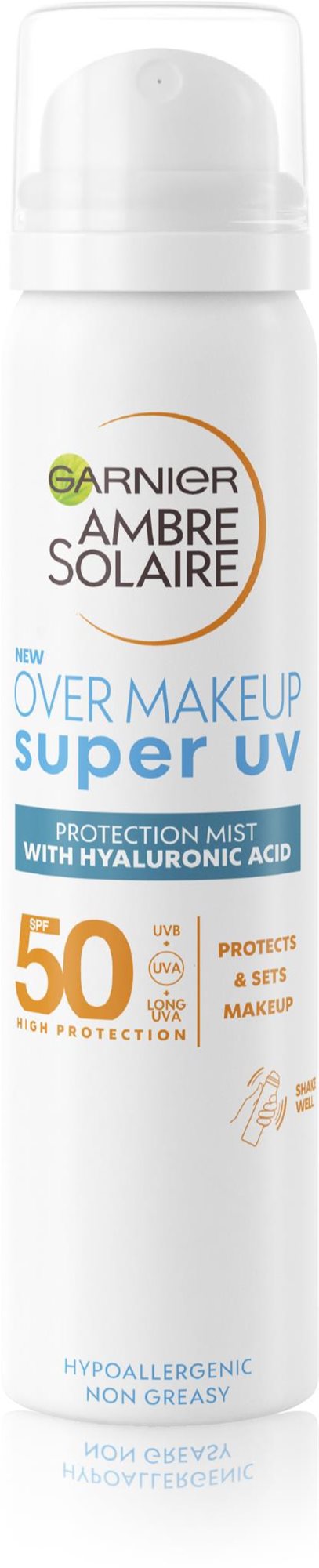 Napozó spray GARNIER Ambre Solaire Over Makeup Super UV Spray SPF 50