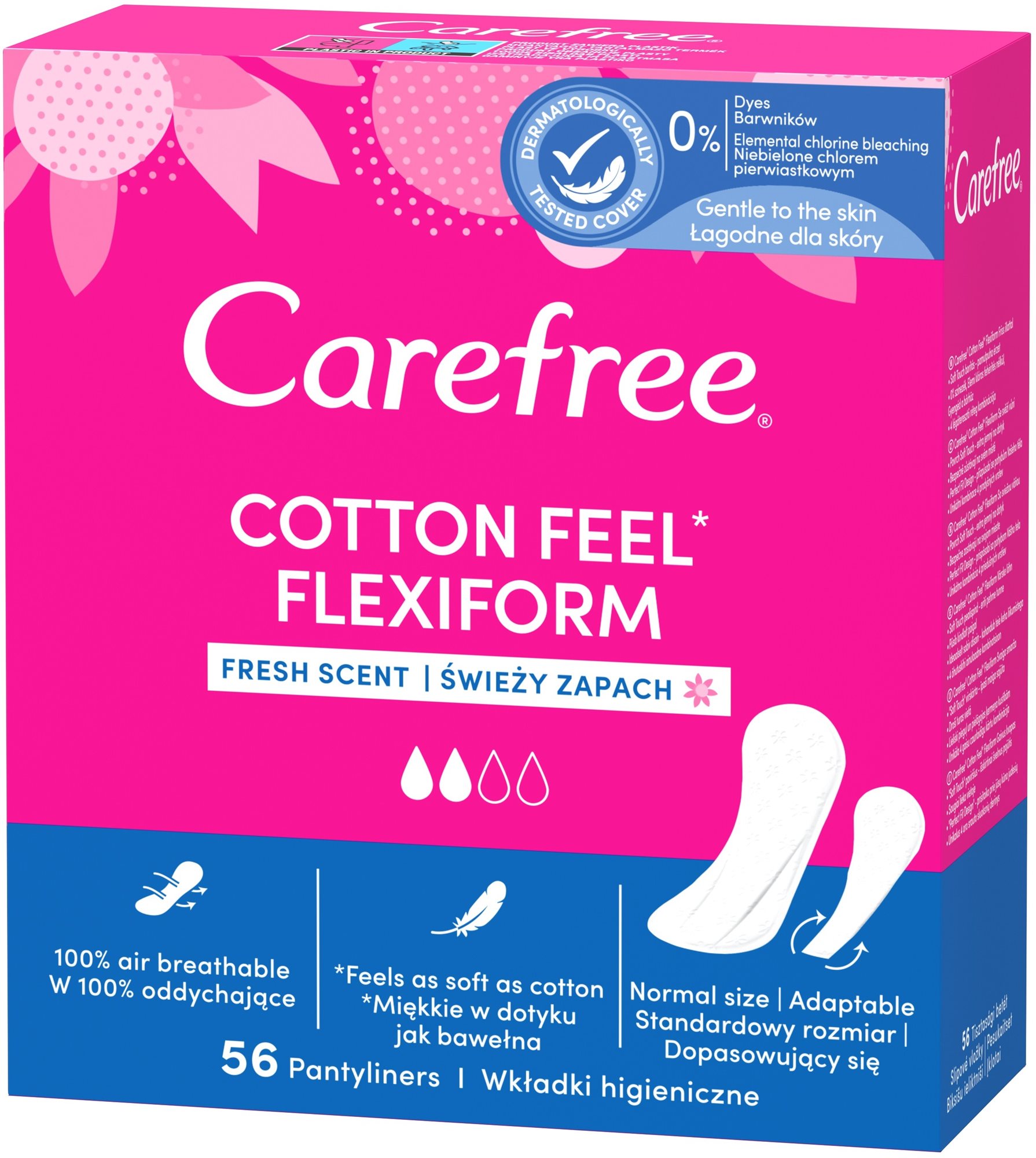 Tisztasági betét CAREFREE Flexiform Fresh 58 db