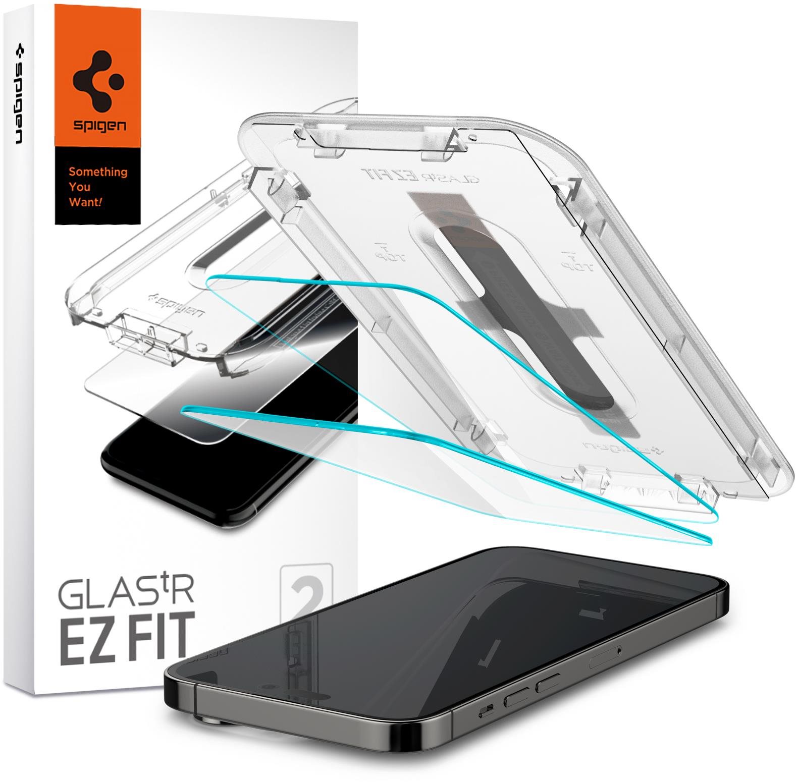 Üvegfólia Spigen tR EZ Fit 2 Pack Transparency Sensor Open iPhone 14 Pro