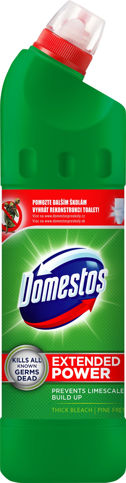 WC gél Domestos Extended Power Pine folyékony fertőtlenítő és tisztítószer 750ml