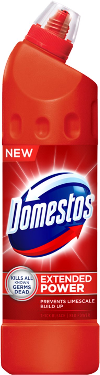 WC gél Domestos Extended Power Red folyékony fertőtlenítő és tisztítószer 750ml