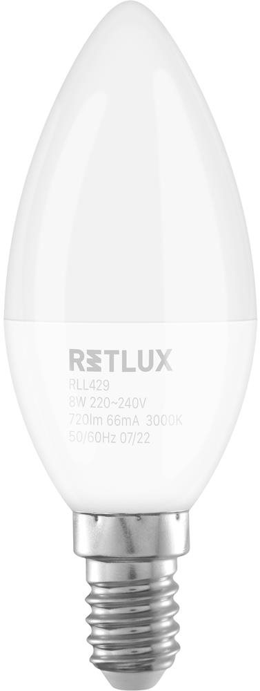 LED izzó RETLUX RLL 429 C37 E14 candle