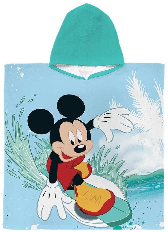 Gyerek fürdőlepedő FARO gyermek strandponcsó Mickey Mouse Surfing Days 60 × 120 cm