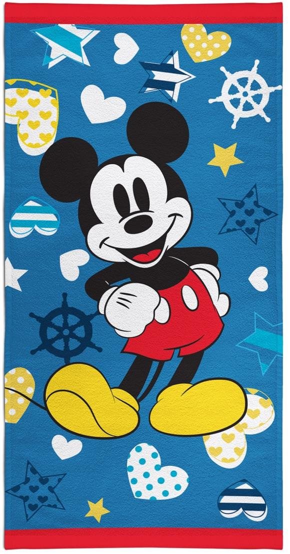 Gyerek fürdőlepedő FARO gyermek strandtörölköző Mickey Nautical 70 × 140 cm