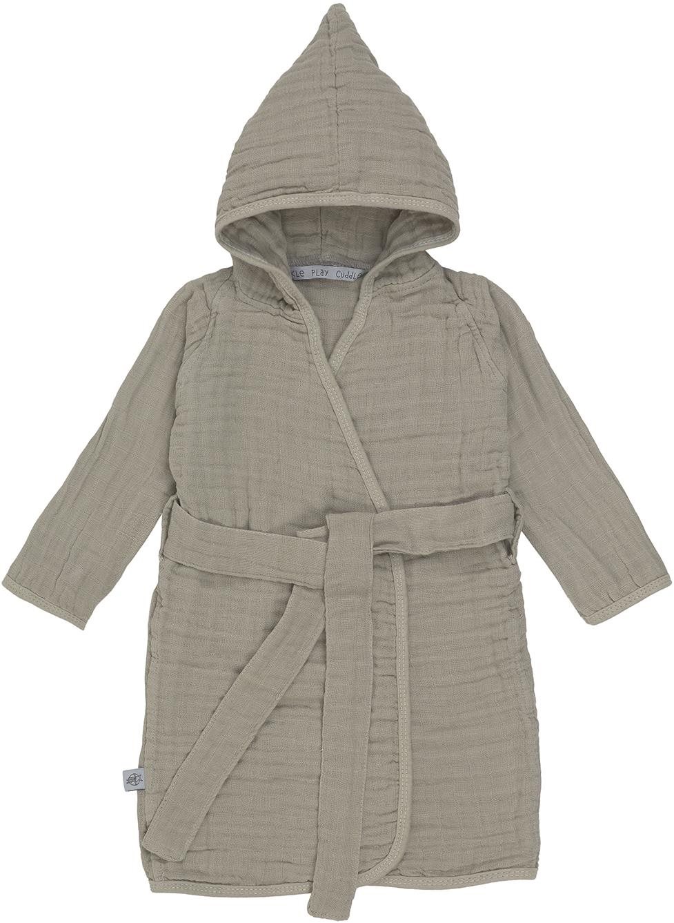 Gyerek fürdőlepedő Lässig Muslin Bathrobe Olive 24–36 m