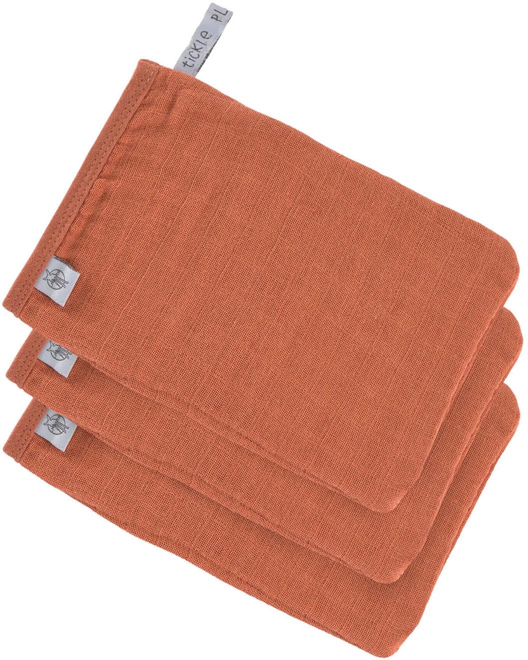 Mosdókesztyű Lässig Muslin Wash Glove Set Rust 13 × 22 cm