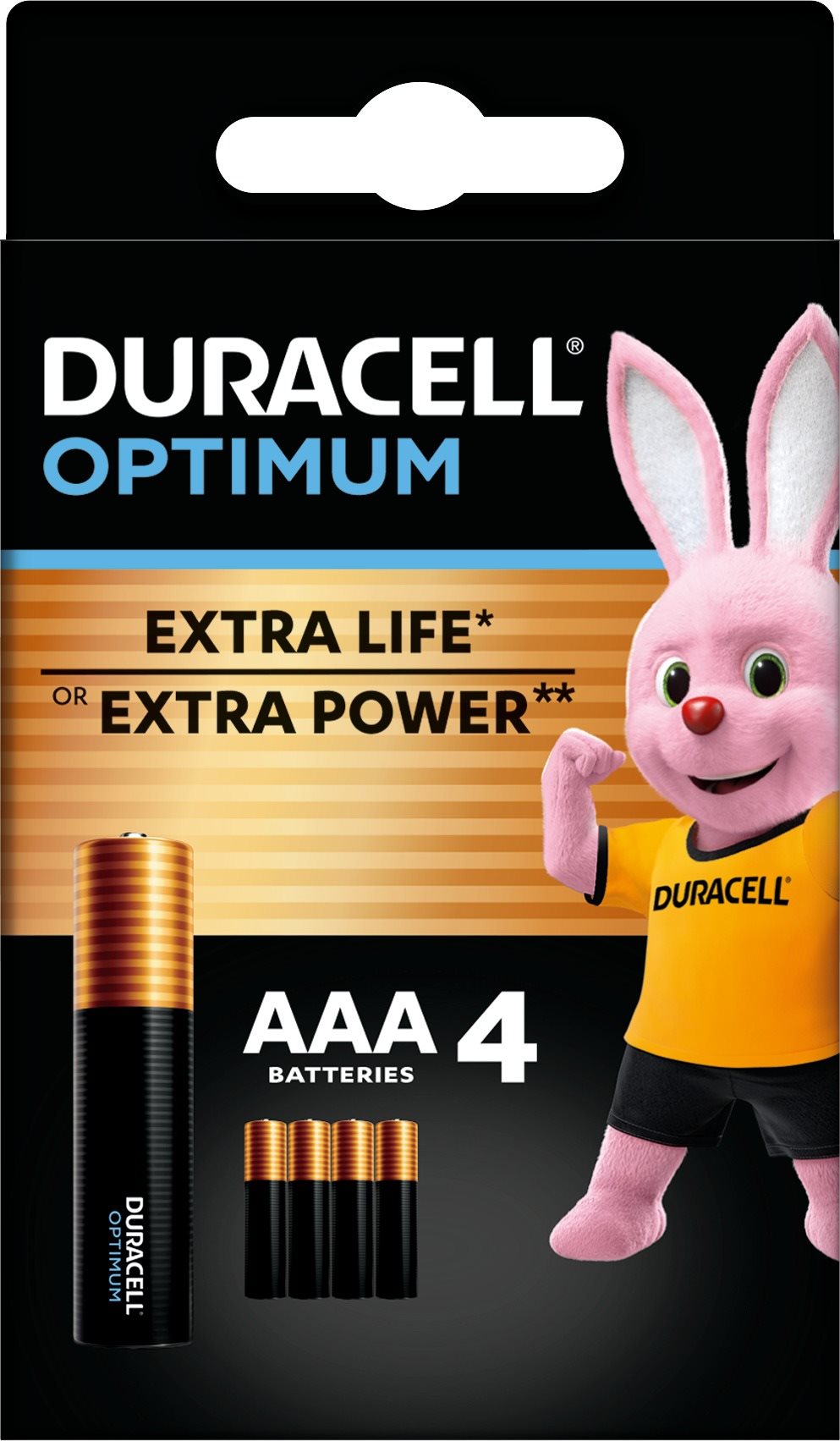 Eldobható elem DURACELL Optimum alkáli mikro ceruzaelem AAA 4 db