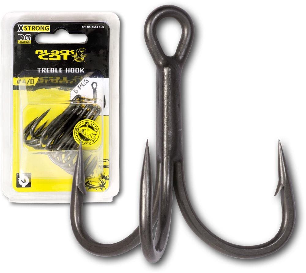 Hármashorog Black Cat Treble Hook DG 2/0-s méret 5 db