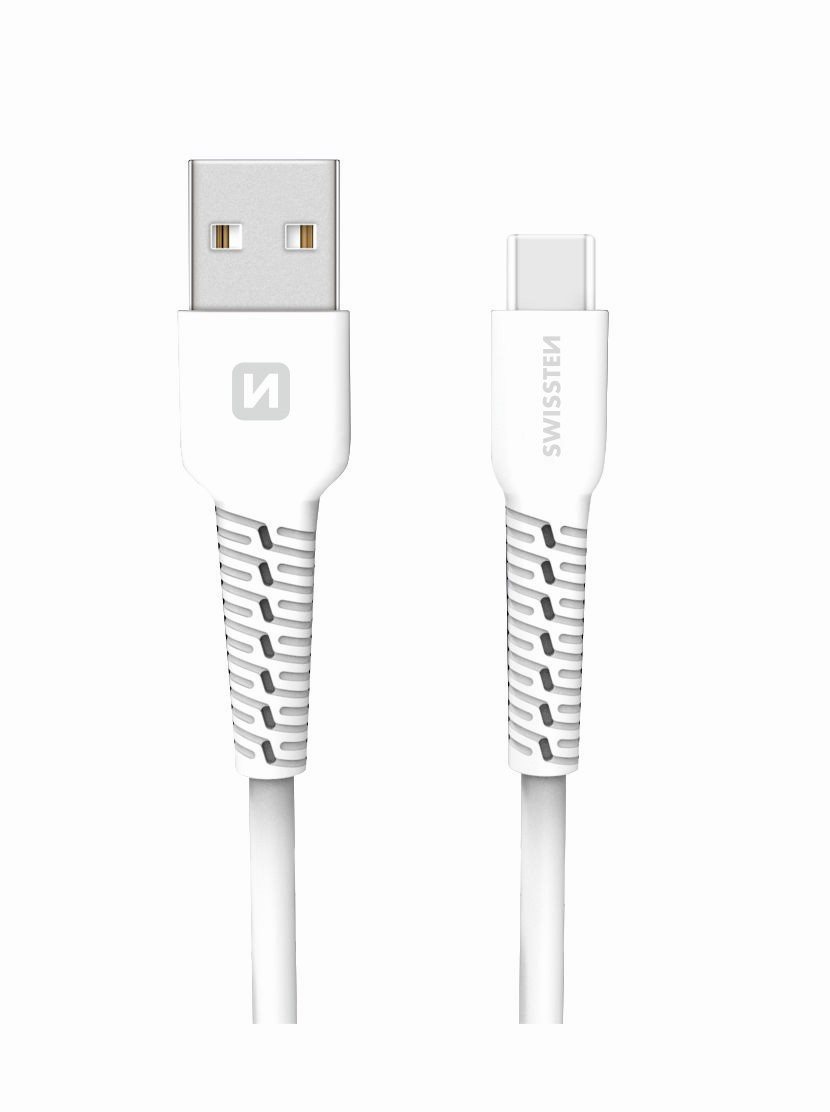 Adatkábel Swissten adatkábel USB-C 1 m fehér