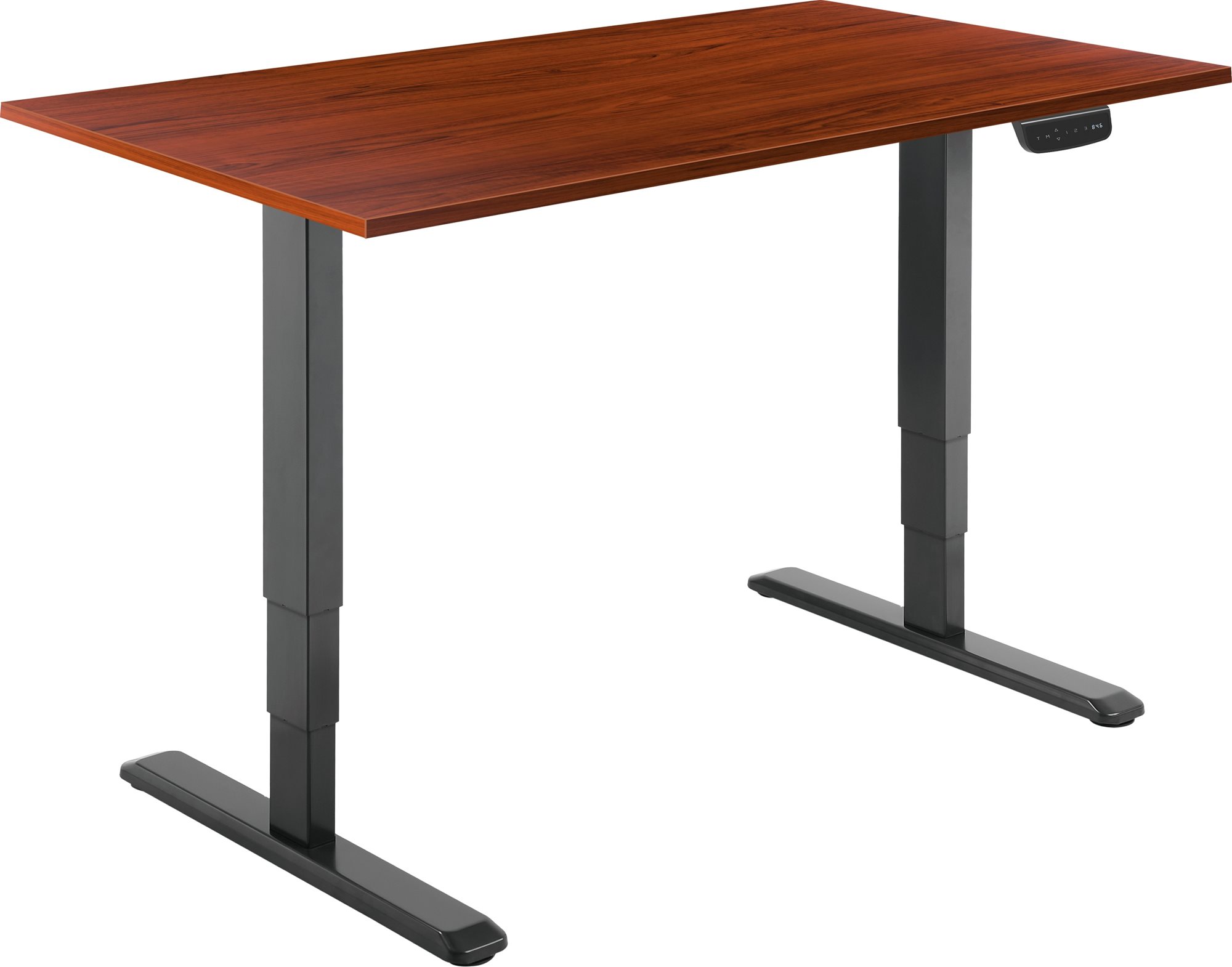 Állítható magasságú asztal AlzaErgo Table ET1 NewGen fekete + TTE-03 160x80 cm barna furnér alasztallap