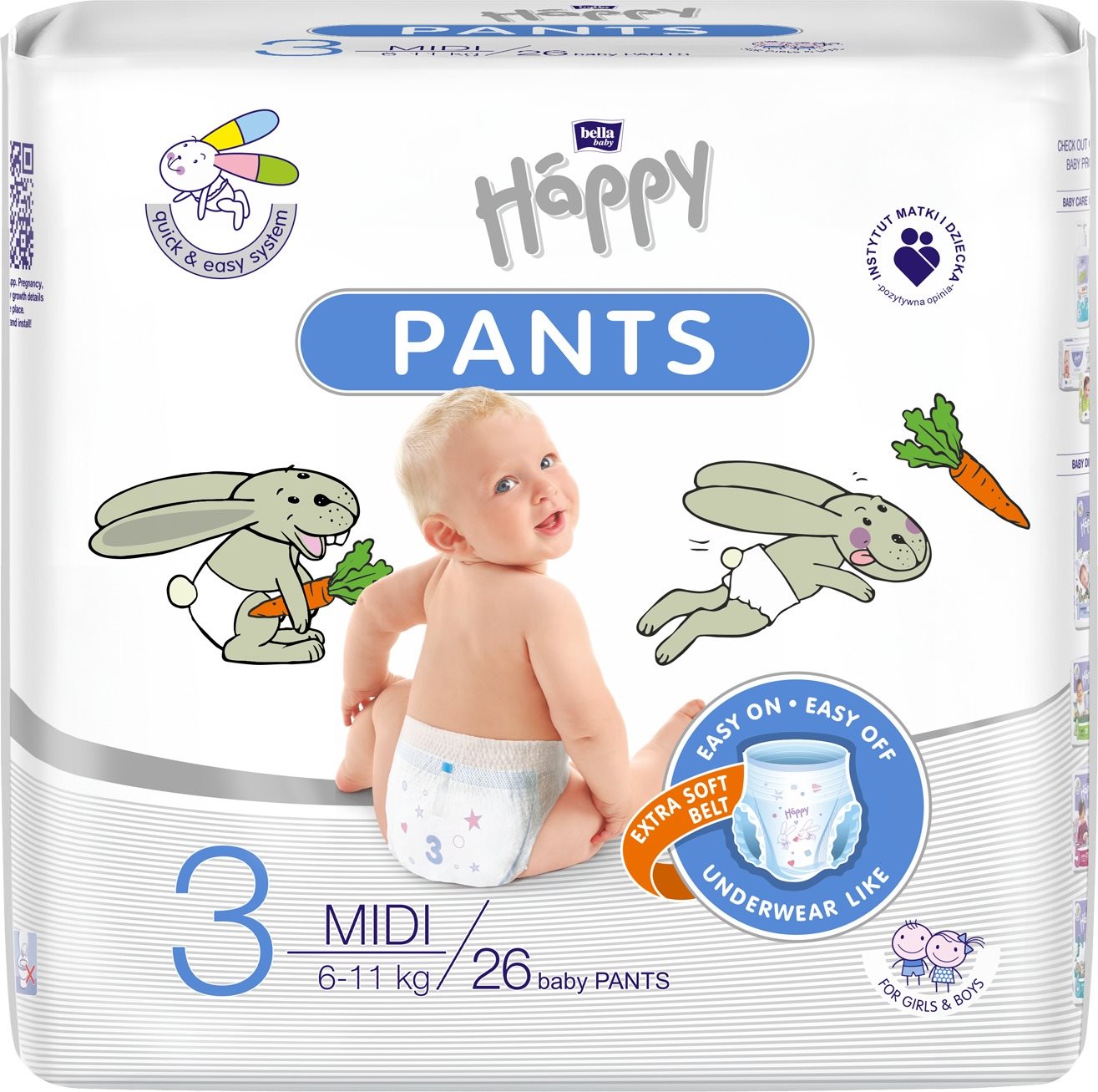 Bugyipelenka Bella Baby Happy Pants Midi 3 (26 db)